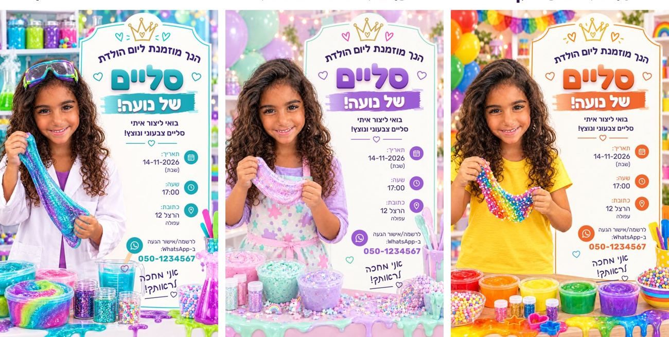 דוגמאות להזמנות מעוצבות